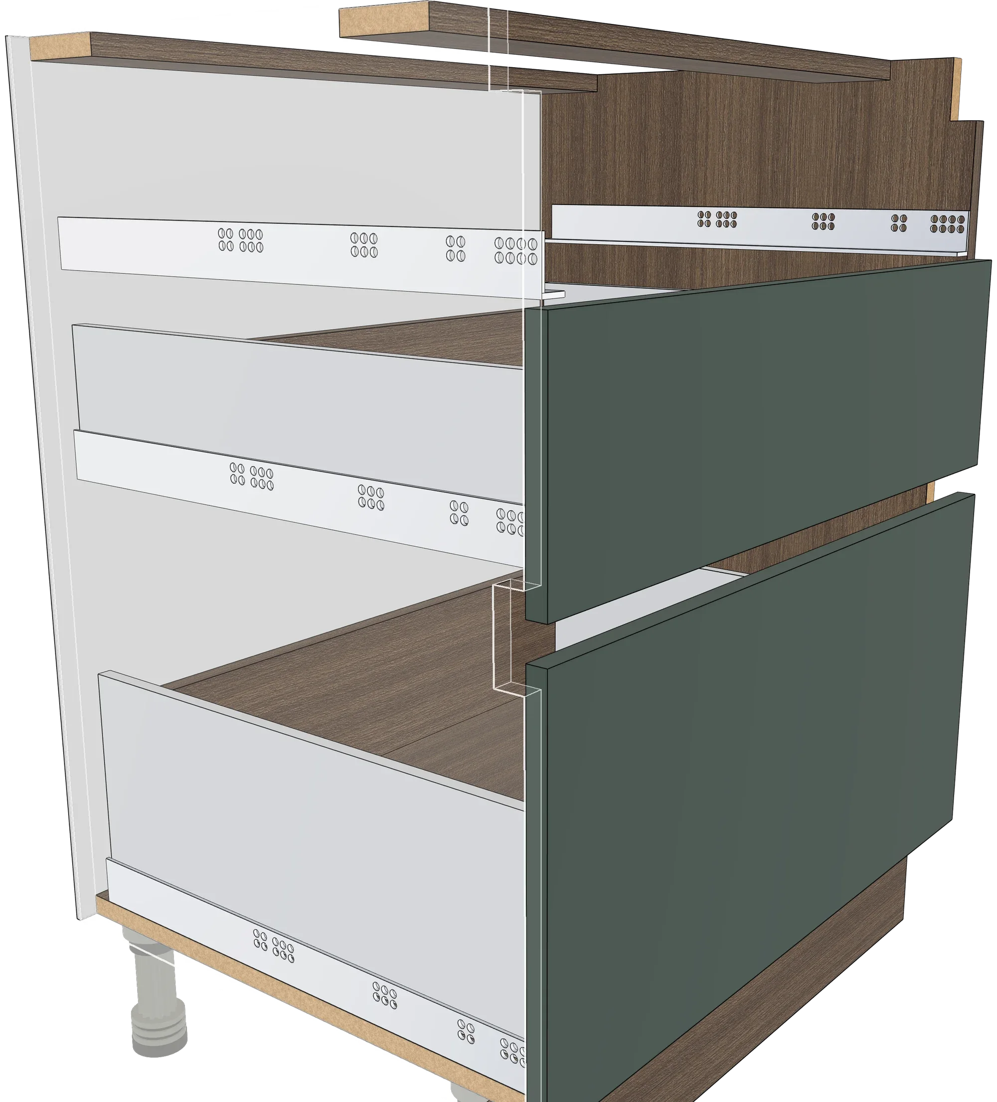 Aynı çekmece, Blum Legrabox: ince metal yanak